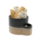 Ceramic Sage Burner with Match Slot